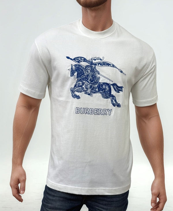 BURBERRY EMBROIDERED OVERSIZED T-SHIRT - WHITE